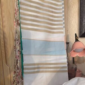 Sarah Coventry Striped Scarf - White, Tan, Blue